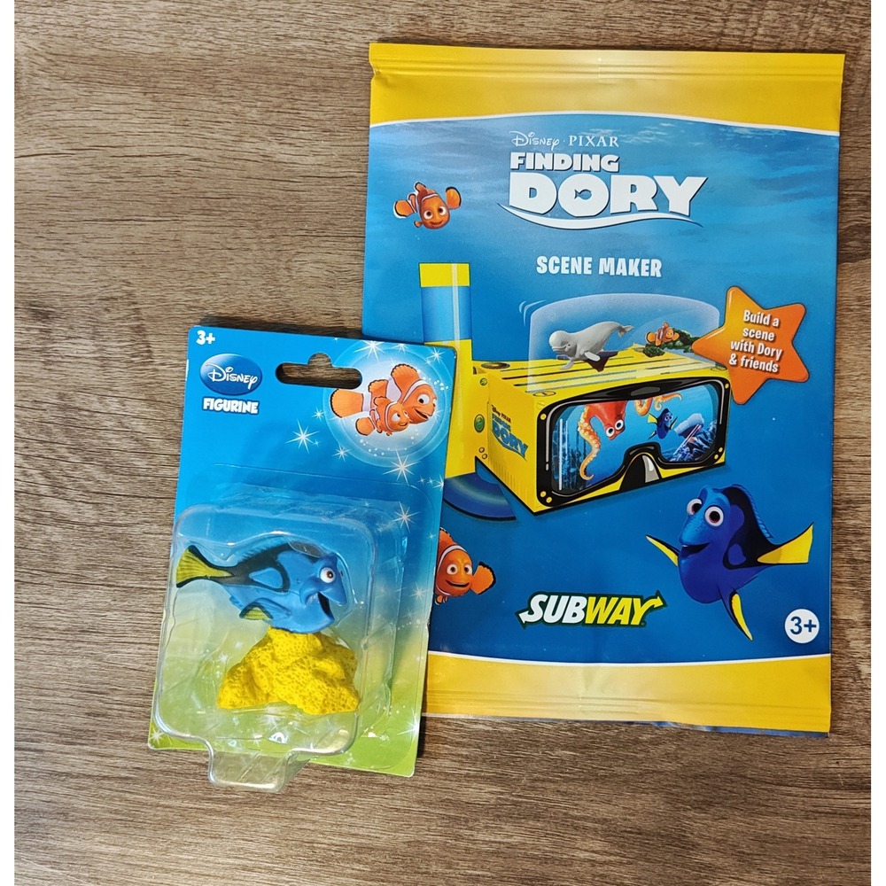 Disney Finding Dory Figurine & Subway Scene Maker Kids Toy Set Blue 2016 New